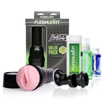 Мастурбатор Fleshlight Pink Lady Original Value Pack: присоска, змазка, чищення і відновлення – купити