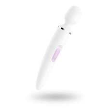 Вібромасажер Satisfyer Wand-er Woman (White/Chrome), водонепроникний, потужний, розмір XXL