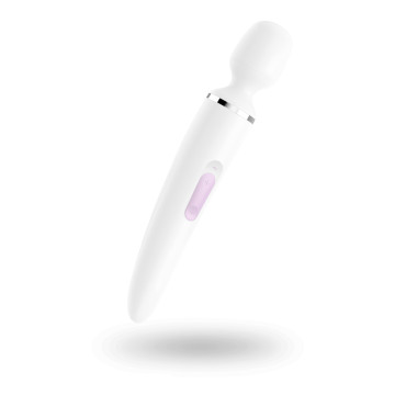 Вібромасажер Satisfyer Wand-er Woman (White/Chrome), водонепроникний, потужний, розмір XXL – купити