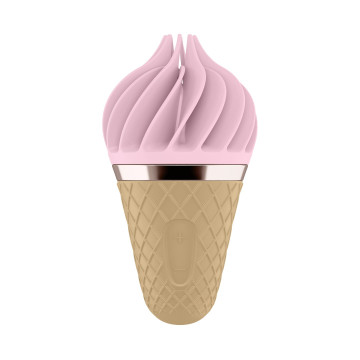 Морозиво-спінатор Satisfyer Lay-On - Sweet Treat Pink/Brown, 10 режимів роботи, водонепроникний – купити