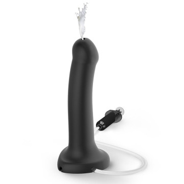 Фалоімітатор, що кінчає Strap-On-Me Dildo Cum Black, діаметр 3,6 см, силікон, насадка для страпону – купити
