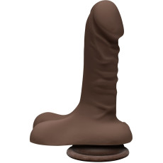 Фалоімітатор Doc Johnson The D - Super D - 6 Inch With Balls - ULTRASKYN - Chocolate, діаметр 3,8 см