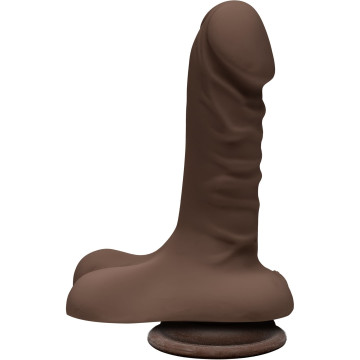 Фалоімітатор Doc Johnson The D - Super D - 6 Inch With Balls - ULTRASKYN - Chocolate, діаметр 3,8 см – купити