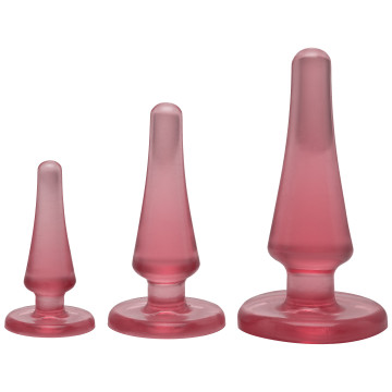 Набір анальних пробок Doc Johnson Crystal Jellies - Pink, макс. діаметр 2см - 3 см - 4 см – купити