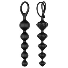 Набір анальних намистин Satisfyer Beads Black, силікон, макс. діаметр 3,3 см та 3,5 см