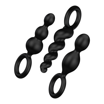 Набір анальних іграшок Satisfyer Plug black (set of 3) - Booty Call, макс. діаметр 3 см – купити