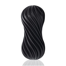 Мастурбатор Tenga Flex Rocky Black зі змінною інтенсивністю, можна скручувати