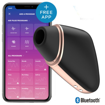 Вакуумний кліторальний стимулятор Satisfyer Love Triangle Black з керуванням через інтернет – купити