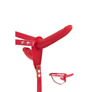 Подвійний страпон Fetish Tentation Strap-On with Double Dildo Red – купити