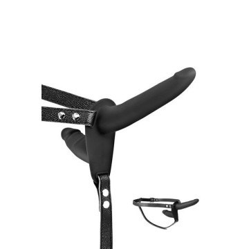 Подвійний страпон Fetish Tentation Strap-On with Double Dildo Black – купити