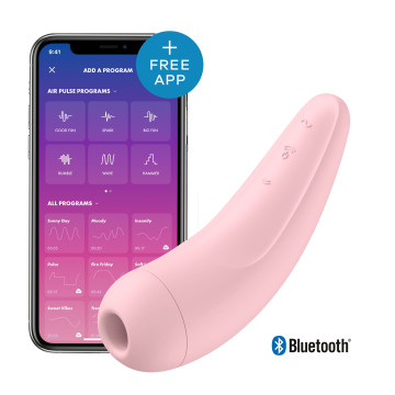 Вакуумний кліторальний стимулятор Satisfyer Curvy 2+ Pink з керуванням через інтернет – купити