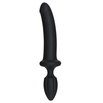 Анальний плаг з ділдо Doc Johnson Kink - Dual Density SECONDSKYN Fuck Plug - Black – купити