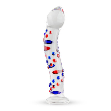 Скляний дилдо з вигинами і малюнком Gildo Glass Dildo No. 3 – купити