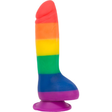 Райдужний фалоімітатор ADDICTION - JUSTIN - 8 "- RAINBOW, 20,3 см, силікон, вібропуля в подарунок – купити