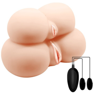 Мега мастурбатор з подвійною вібрацією Crazy Bull-Dual Vagina And Ass Vibrating – купити