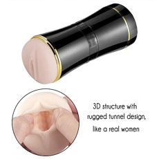 Мастурбатор із двома входами FOX Masturbation Cup - Double Ends black