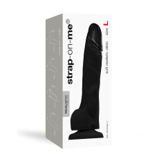 Реалистичный фаллоимитатор Strap-On-Me SOFT REALISTIC DILDO Black - размер L