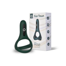 Подвійне ерекційне кільце Fun Town Rise Turquoise, керування зі смартфона