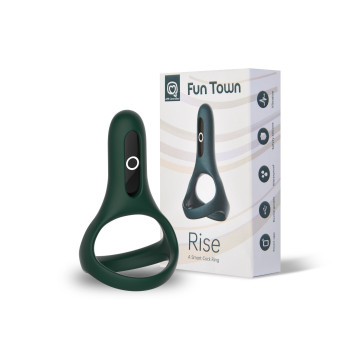 Подвійне ерекційне кільце Fun Town Rise Turquoise, керування зі смартфона – купити