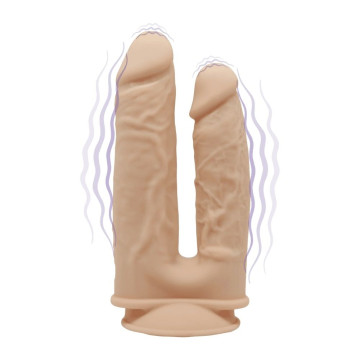 Фалоімітатор подвійний з вібрацією SilexD Double Gusto Flesh Motor (Model 1 size 8" & 7"), двошарови – купити
