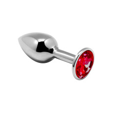 Металева анальна пробка з кристалом Alive Mini Metal Butt Plug Red M