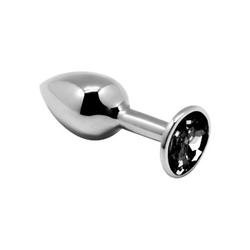 Металева анальна пробка з кристалом Alive Mini Metal Butt Plug Black M – купити