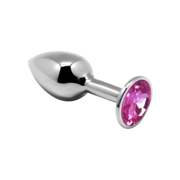 Металева анальна пробка з кристалом Alive Mini Metal Butt Plug Pink M – купити