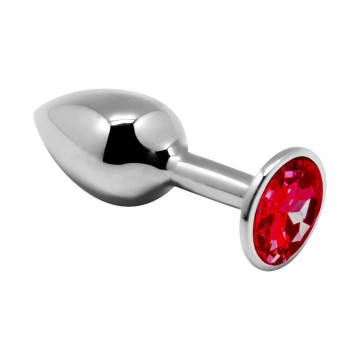 Металева анальна пробка з кристалом Alive Mini Metal Butt Plug Red L – купити