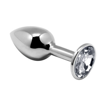 Металева анальна пробка з кристалом Alive Mini Metal Butt Plug White L – купити