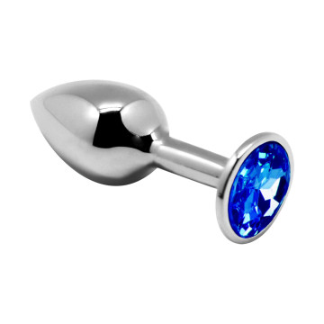 Металева анальна пробка з кристалом Alive Mini Metal Butt Plug Blue L – купити
