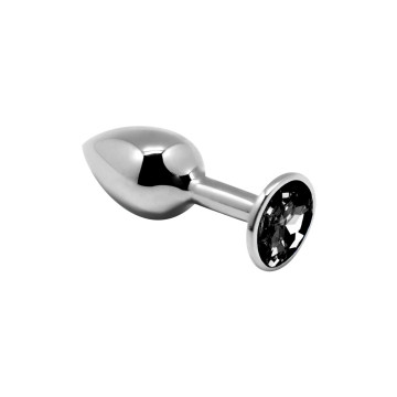 Металева анальна пробка з кристалом Alive Mini Metal Butt Plug Black S – купити
