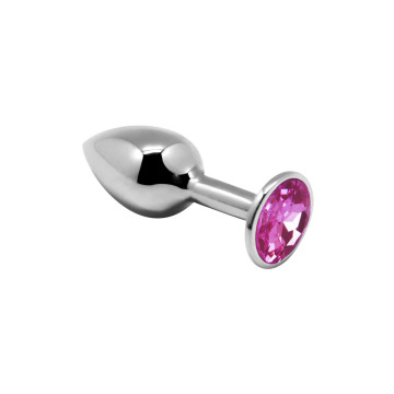 Металева анальна пробка з кристалом Alive Mini Metal Butt Plug Pink S – купити