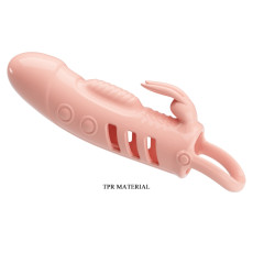 Подовжуюча насадка з вібростимуляцією PRETTY LOVE - PENIS SLEEVE Sloane, на 2,5 см