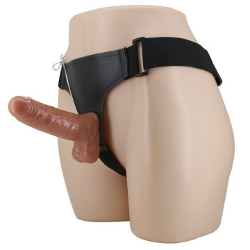 Страпон з вібрацією Ultra Passionate Harness Realdeal Penis 6.2 - Brown – купити