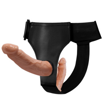 Страпон із двома насадками BAILE - DOUBLE DILDOS Strap On – купити
