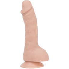 Вигнутий фалоімітатор на присосці ADDICTION — BRAD 7,5? Dildo With Balls, Beige