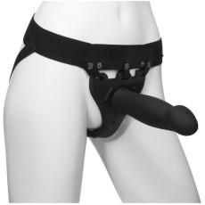 Страпон унісекс Doc Johnson Body Extensions – Be Risque, вібрація, пульт керування, порожня насадка