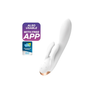 Смарт вібратор-кролик із подвійним відростком Satisfyer Double Flex White – купити