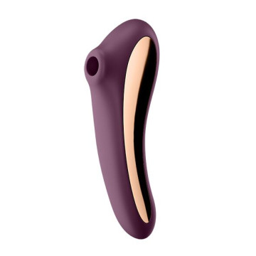 Вакуумний стимулятор з вібрацією Satisfyer Dual Kiss Wine Red – купити