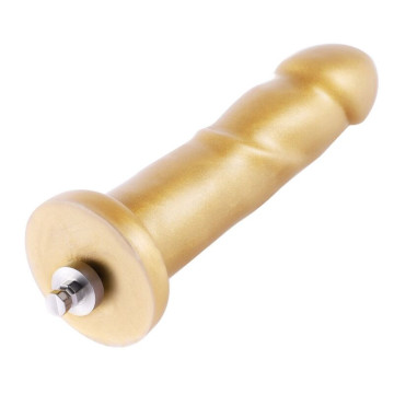 Золотий фалоімітатор Hismith 15.5см Golden Silicone Dildo, система KlicLok – купити