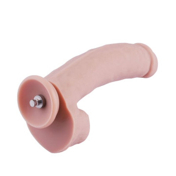 Силіконовий фалоімітатор для секс-машин Hismith 20.5см Silicone Dildo, вигнутий, система KlicLok – купити
