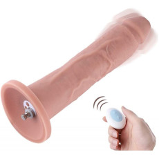 Фалоімітатор 25.5см з вібрацією для секс-машин Hismith Silicone Dildo with Vibe, KlicLok, пульт ДК