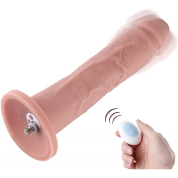 Фалоімітатор 25.5см з вібрацією для секс-машин Hismith Silicone Dildo with Vibe, KlicLok, пульт ДК – купити