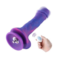 Фалоімітатор 20.5см з вібрацією для секс-машин Hismith Purple Silicone Dildo with Vibe, KlicLok