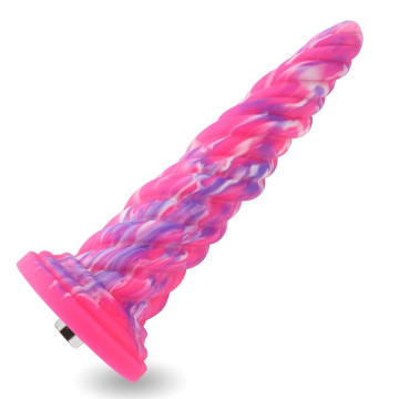 Фантазійний фалоімітатор 25.5см для секс-машин Hismith Silicone Dildo rose Monster Series, KlicLok – купити