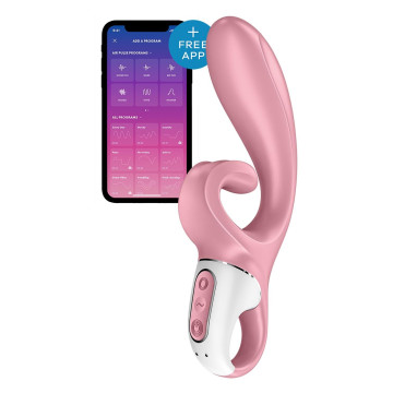 Смартвібратор-кролик Satisfyer Hug Me Pink, 2 мотори, діаметр 4,2см, широка кліторальна частина – купити