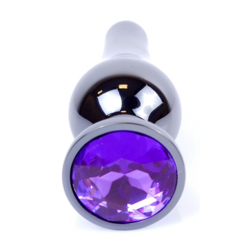 Анальная пробка Boss Series - Jewellery Dark Silver BUTT PLUG Purple – купить