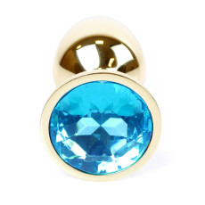 Анальний затор Boss Series - Jewellery Gold PLUG Light Blue S