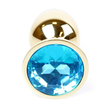 Анальний затор Boss Series - Jewellery Gold PLUG Light Blue S – купити