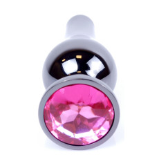 Анальная пробка Boss Series - Jewellery Dark Silver BUTT PLUG Pink